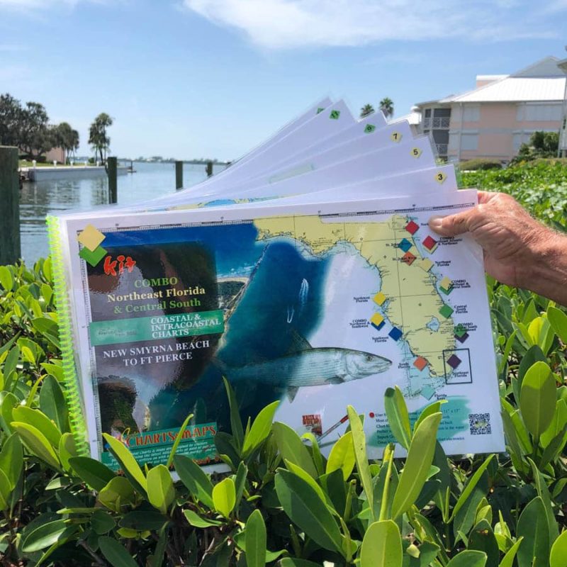 Combo Northeast Florida and Central South Florida Nautical Chart – New Smyrna Beach to Ft. Pierce Along The Indian River