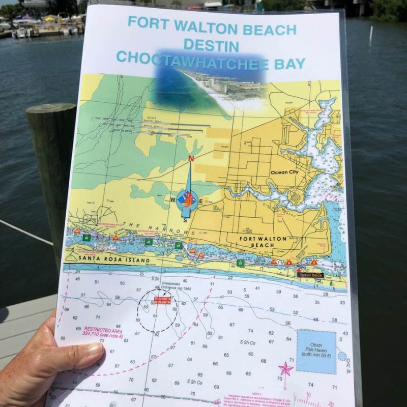 Choctawhatchee Bay Nautical Chart - Fort Walton Beach and Destin